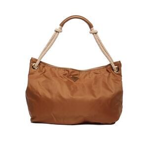Prada ReNylon Triangle Mariner Shoulder Bag Brandy Brown